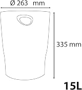 Exacompta Ecobin Waste Paper Bin 15 L 263x263x335mm Mouse Grey view 4