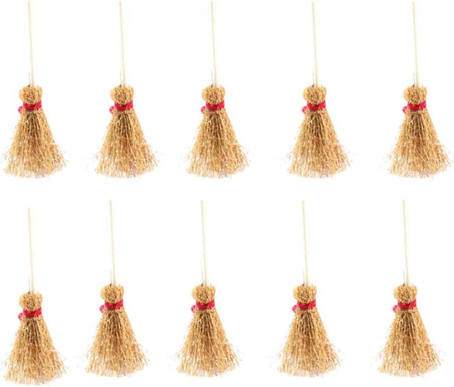 Healifty 10pcs Craft Brooms Mini Broomsticks hangings