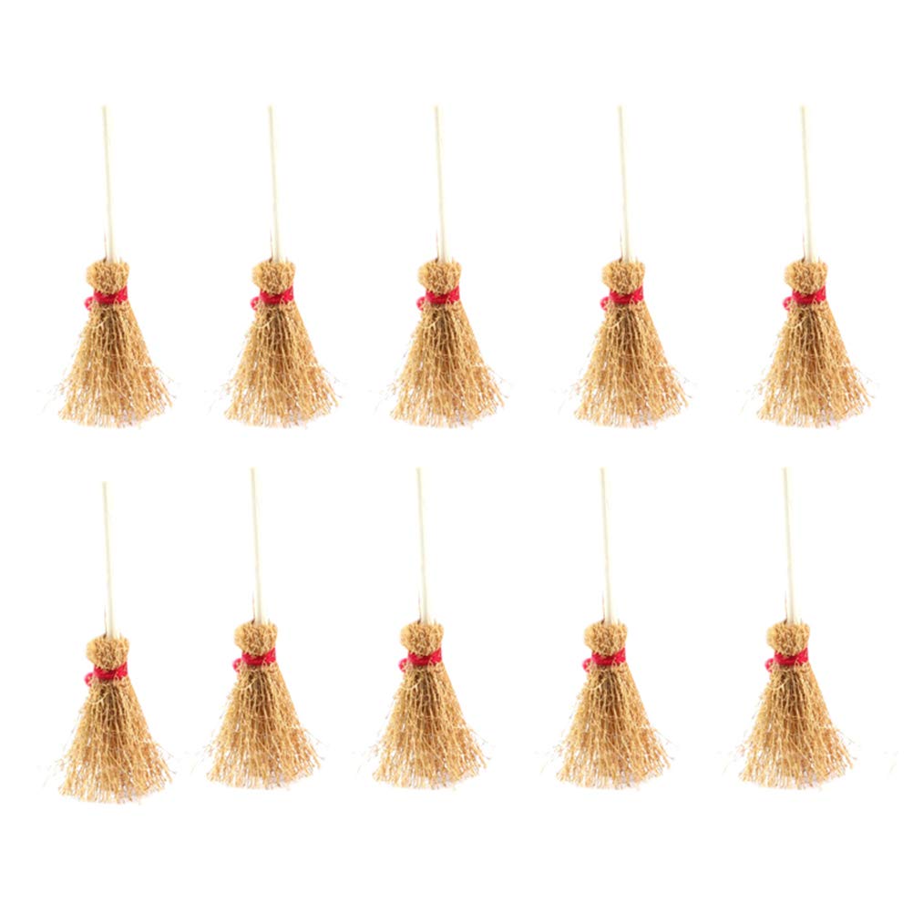Artibetter 10pcs Mini natural craft brooms for wedding favors or for crafting L