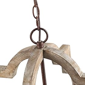 LOG BARN Large Farmhouse Chandelier Handmade Wood 4 Lights Fixtures Hanging for Dining, Bedrooms, Living Rooms and… 51N4iGaKdEL