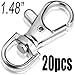 20PCS 360 Degree 1.48 Inches Shiny Zinc Alloy Seed Shape Buckle Clip Lobster Clasps Hook Spring Loaded Swivel Trigger Snap Hook 10#