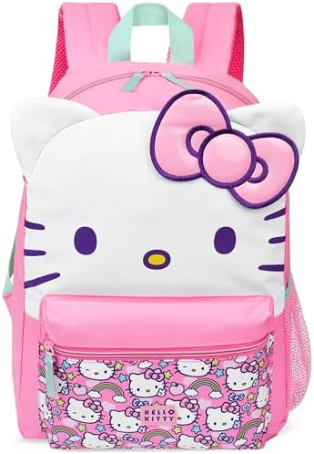 Amazon.com: Hello Kitty Backpack with Lunch Bag 5 Pc Set of 16" School Bag,  Tattoos, More : Home & Kitchen