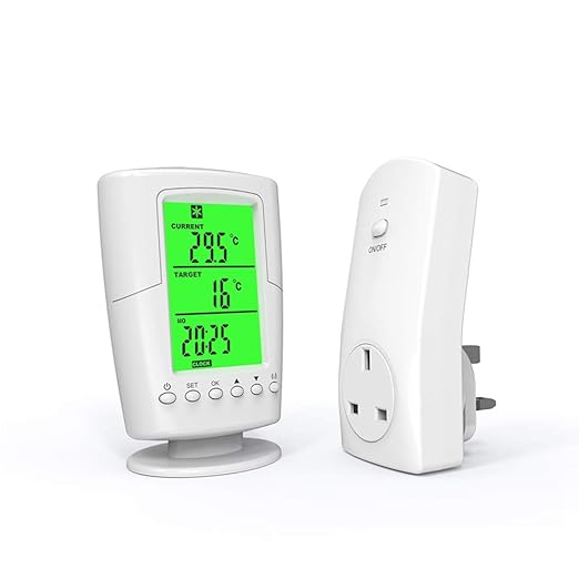 Smart Programmable Wireless Remote Thermostat + Plug in Socket Heating