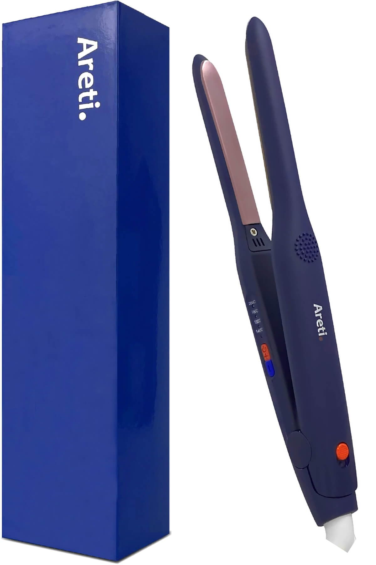 “ ヘアアイロン は アレティ ” 前髪 アイロン 11mm 極細プレートでピンポイントにキャッチ メンズ カーブプレートで自然な曲線 軽量 コンパクト 忙しい朝に 急速加熱 セラミックコーティング 2way ストレート カール Areti-i1908IDG 海外対応商品画像
