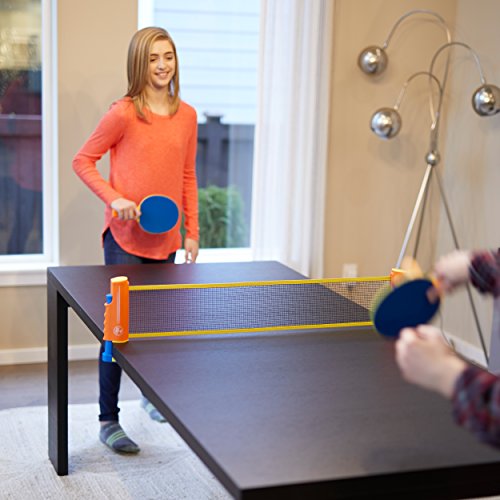 Harvil Portable and Retractable Table Tennis Net Set to-Go with Free Balls, Rackets, and Mesh Bag