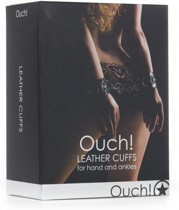 Ouch! Leather Cuffs, Black - Image 3