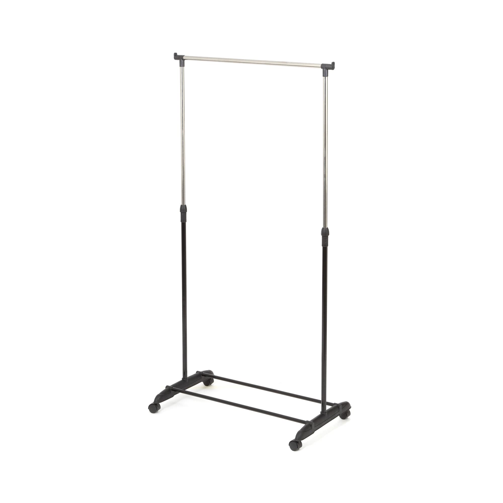 Compactor Suzie Clothes Rack, Cosmos Collection, Black, Height Adjustable, Multi-Directional Wheel, Sturdy and Convenient