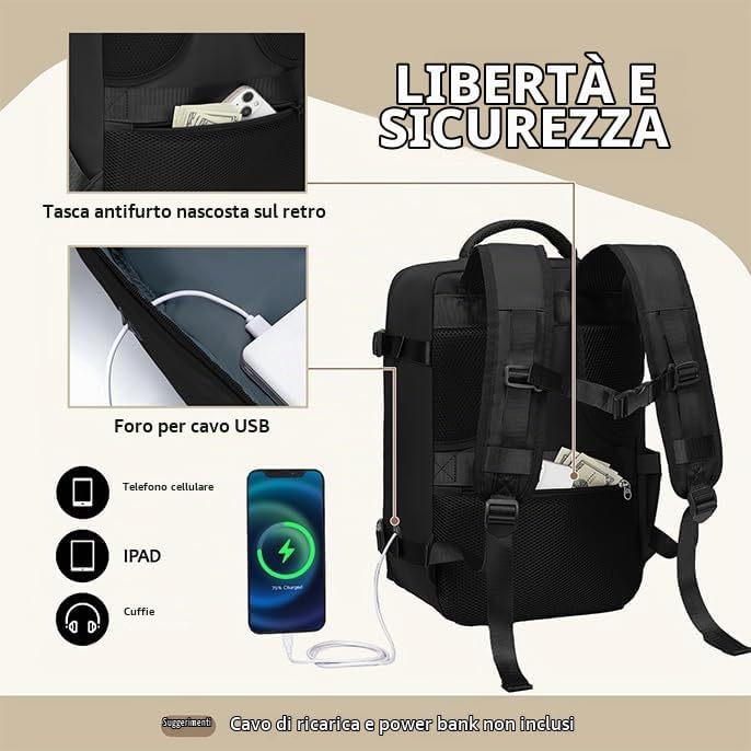 Zaino 45x36x20 per Easyjet Zaino da Viaggio Bagaglio a Mano
