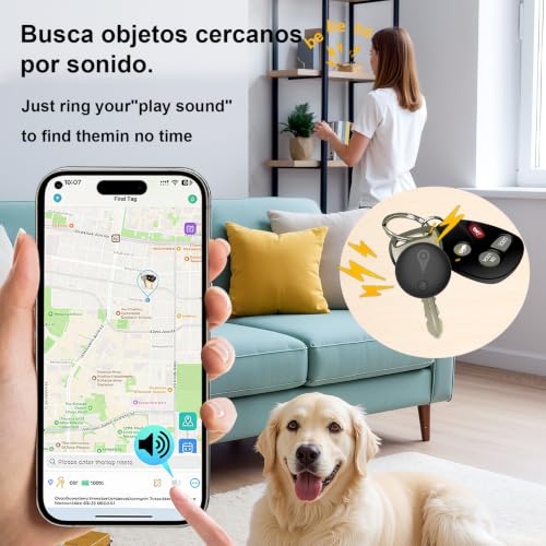 GPS Car Tracker, Magnetic Smart Tag Tracker, Hidden Tracker Locator, No Subscription, Waterproof IP67, Compatible with iOS and Android, for Vehicles/Keys/Motorcycle/Luggage/Kids/Wallet-Black