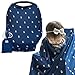 Alpy Baby Car Seat and Nursing Cover - Privacy Poncho for Breastfeeding - Safety Canopy for Shopping Carts, High Chairs & Sun Shade for Carriers - Soft, Breathable - Extra Large, Navy with Cute Llamas