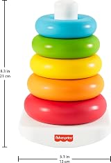 Fisher-Price Rock-a-Stack Toy 5 Rings Plant-Based Materials Baby Stack view 7