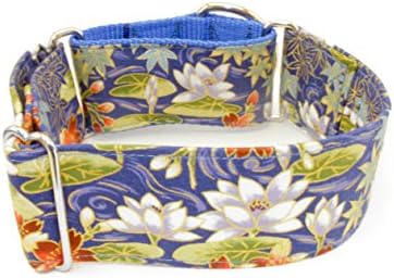 Caninus Collars Japanese Flowers - 5/8" - 2" Width Dog Collar - Buckle & Martingale