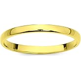 10k Yellow Gold 2mm Light Comfort Fit Plain Wedding Band