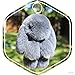 RitzyBay Handmade Rex Rabbit Fur Bunny Keychain with RitzyBay GiftBox (Small, LightGrey)