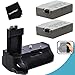 High Performance Battery Grip for Canon EOS Rebel T5i, T4i, T3i, T2i, EOS 700D, 650D, 600D, 550D DSLR Cameras plus 2 High Capacity Replacement Canon LP-E8 Batteries