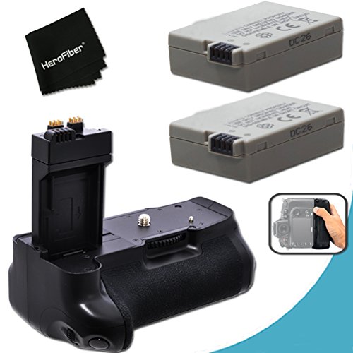 High Performance Battery Grip for Canon EOS Rebel T5i, T4i, T3i, T2i, EOS 700D, 650D, 600D, 550D DSLR Cameras plus 2 High Capacity Replacement Canon LP-E8 Batteries