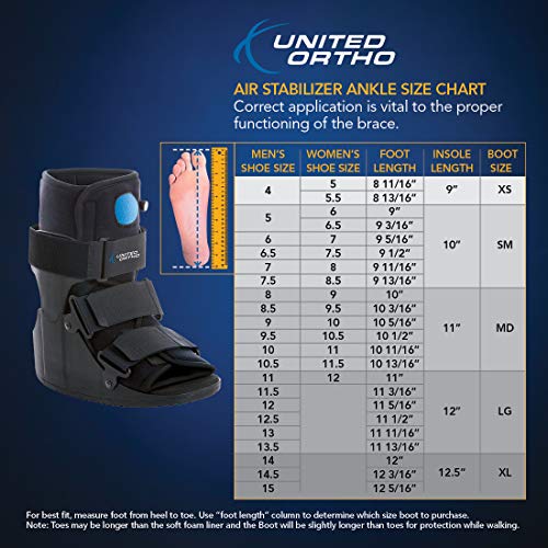 United Ortho Short Air Cam Walker Fracture Boot, Medium, Black Buy