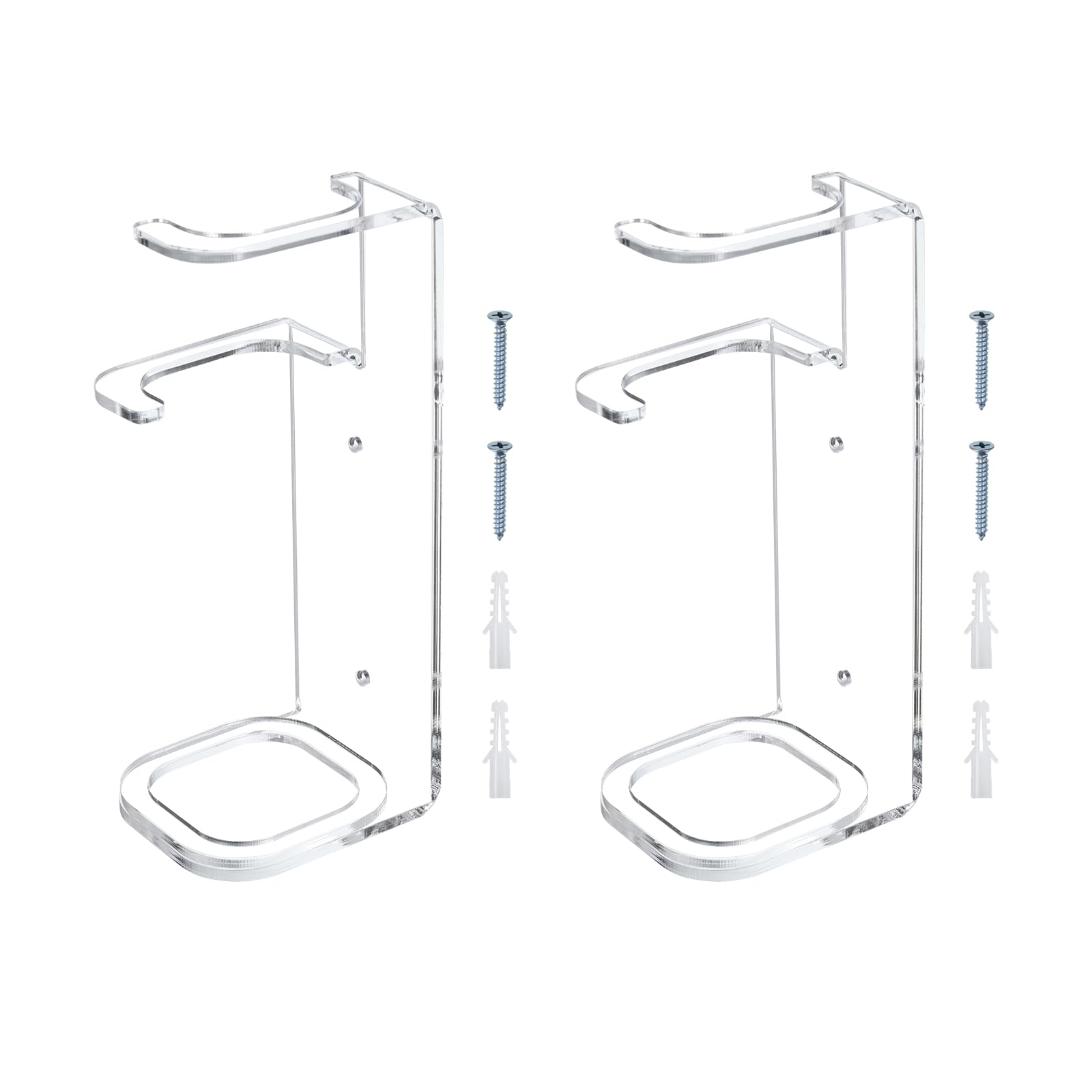 PATIKIL Light Saber Stand Wall Mount 2 Pack Acrylic Light Sword Display Holder Baseball Bat Rack with Screws, Transparent