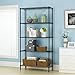 NSF Wire Shelf Metal 5 Shelf Wire Shelving Unit Garage Large Storage Shelves Heavy Duty Height Adjustable Utility Commercial Grade Steel Layer Rack Organizer for Kitchen Bathroom Bedroom,Black