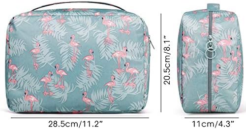 Large Hanging Travel Toiletry Bag Cosmetic Makeup Organizer for Women and Girls Waterproof (A-Flamingo Large) 6 Large Hanging Travel Toiletry Bag Cosmetic Makeup Organizer for Women and Girls Waterproof (A-Flamingo Large)
