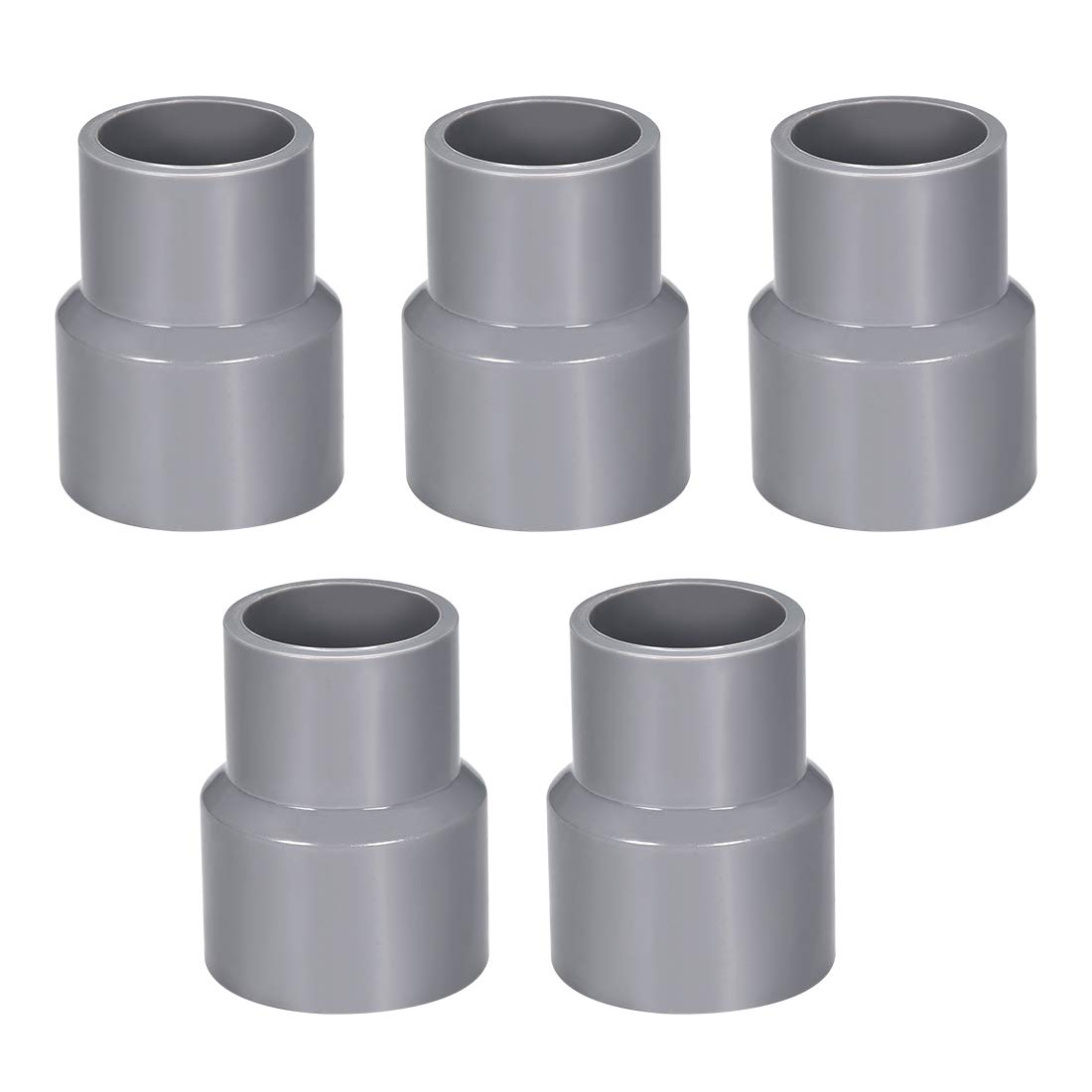 sourcing map PVC DWV Reducing Coupling Schedule 40 Gray 25mm x 32mm Socket 5Pcs