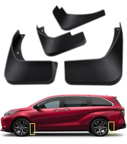 Mud Flaps For Toyota Sienna 2021-2023 - Front & Rear Mudguards Universal Protection All Seasons - View #2