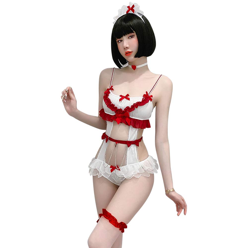 SINMIUANIME Women Nurse Uniform Adult Cosplay Costume - Sexy Lingerie (7001White)