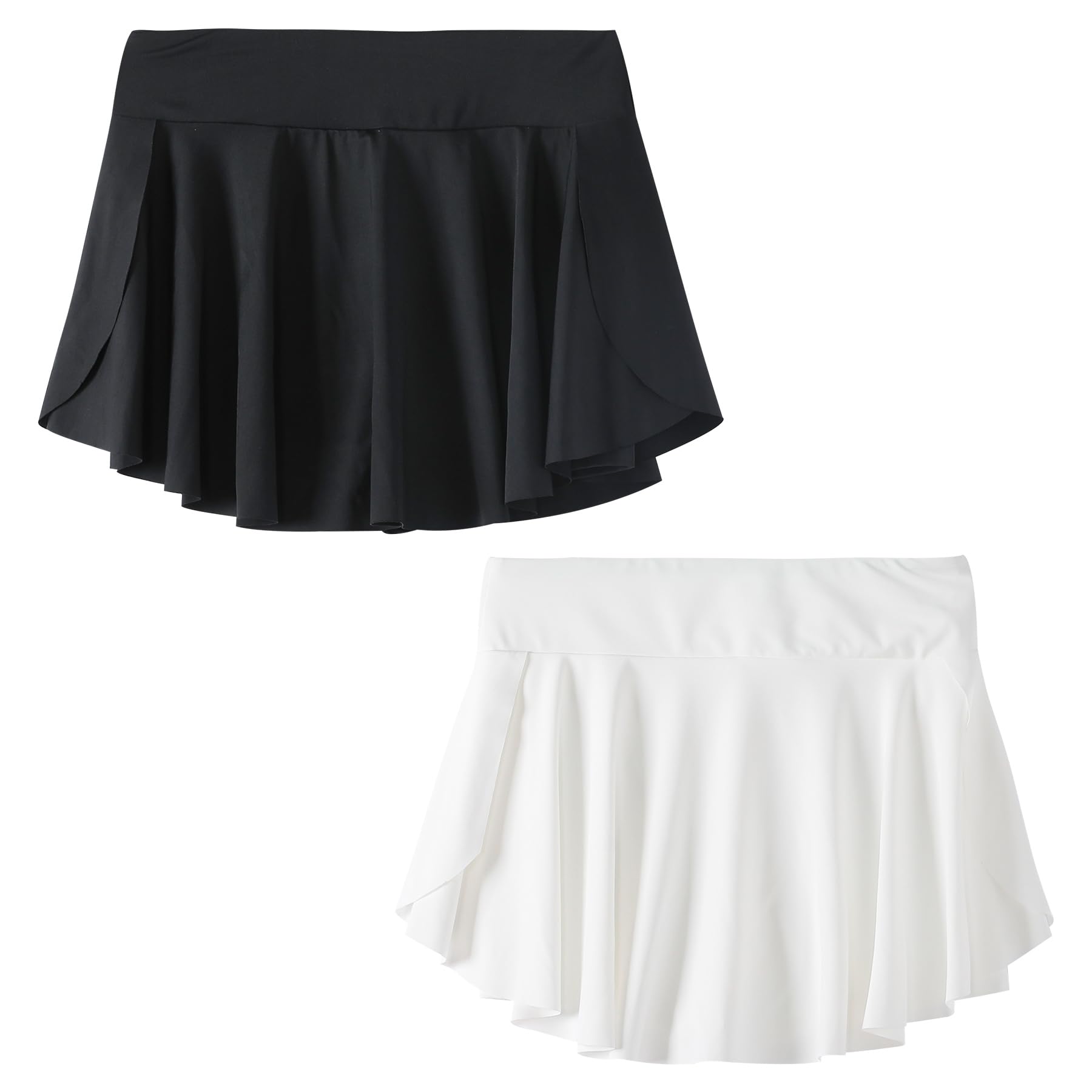 Photo 1 of Hvididan Toddler Tennis Skirt 2 Pack, 3-4 Years Old White+Black Skort Toddler Skort, Baby Girls for School Kids, Athletic Butterfly Flowy Shorts with Pocket