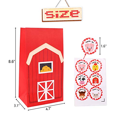Kreatwow 12er Pack Farm Animal Party Taschen – Baumwoll-Goodie-Beutel Für Kindergeburtstag & Baby-Shower