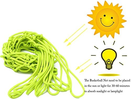 Basketball Net,LightTheBo Glow In The Dark Nylon Basketball Net Portable Outdoor Sun Powered Sports Basketball Hoop Net (1Pack)