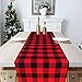 Senneny Buffalo Plaid Table Runner, Reversible Burlap & Cotton, Farmhouse Buffalo Check Table Runner for Christmas, Holiday, Birthday Party, Home Decoration