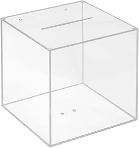 Zeigis - Caja para donaciones (cristal acrílico, 200 x 200 x ...
