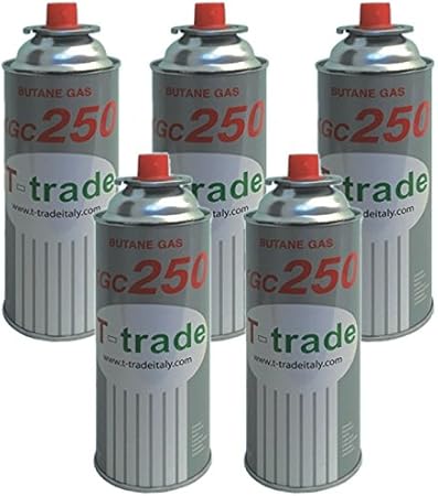 Bombonas de gas butano, paquete de 5 piezas de 250 g para hornillo de campamento o de casa