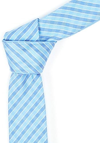 Flip My Tie Men's Light &amp; Dark Blue Checkered Reversible Tie 59IN