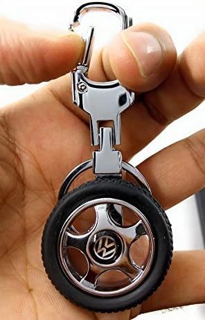 Artistic India - Volkswagen Key Chain, Spinning Tyre Rotary Wheel Locking Metal Key chain/Key Ring Volkswagen cars