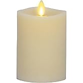 Luminara - Flameless LED Battery Operated Flickering Pillar Candles - Ivory - Pack of 1-3x4.5 - Realistic Moving Flame Real Wax Indoor/Outdoor Decor