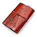 MALEDEN Leather Journal Notebook, Refillable Vintage Writing Journal for Women Girls, Pretty Dairy Sketchbook Travel Journal to Write in with 160 Blank Pages (A6, Red)