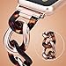 V-MORO Cowboy Chain Band Compatible with Apple Watch Band 38mm 40mm Series 4/3/2/1 Women with Rose Gold Stainless Steel Metal Buckle iWatch Replacement Resin Wristband Strap (Rose Gold+Tortoise 38/40)