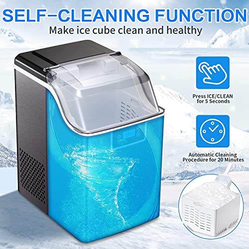 Kismile Nugget Ice Maker Countertop,Portable Compact Ice Maker Machine