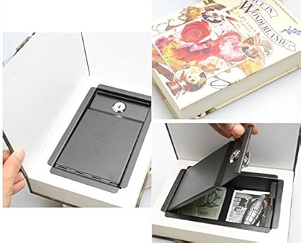 Catchin24 Alice in Wonderland Real Book Design Hidden Book Safe Secret Locker -2 Keys