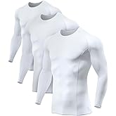 ATHLIO Men's UPF 50+ Long Sleeve Compression Shirts, Water Sports Rash Guard Base Layer, Athletic Workout Shirt
