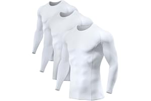ATHLIO Men's UPF 50+ Long Sleeve Compression Shirts, Water Sports Rash Guard Base Layer, Athletic Workout Shirt