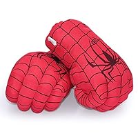 Aenmil Spiderman Hands, Soft Plush Kids Boxing Gloves Super Hero Spiderman Fists Cosplay Costume Toy Fists for Birthday Christmas