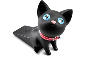 ENENES Door Stopper, Decorative Cute Cat Door Stopper, Non-Slip Non-Scratching Works on All Floor Surfaces Creative Door Stopper Pack (Black)