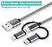 Digital Ant Twin-Pack 5 Feet Nylon Braided USB C + Lightning + Micro USB 3 in 1 Charging and Data Syn Cable for Android and Apple Product(5 Feet-Grey)