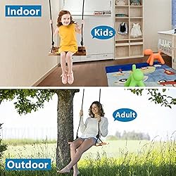 Wooden Tree Swing,Micsci Carbonized Hanging Wooden