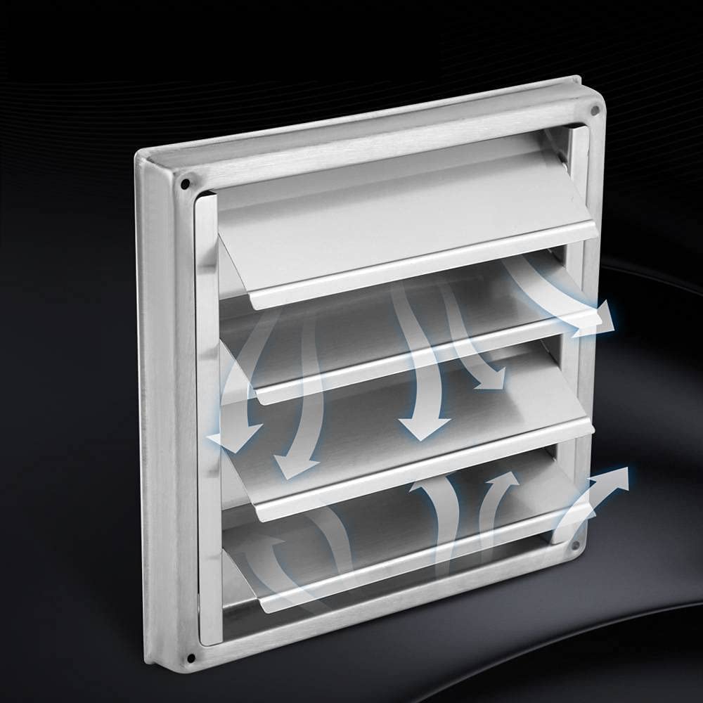 100mm Stainless Steel Air Filter Soffit Vent Square Tumble Dryer Extractor Wall Air Fences Outlet Ventilation Duct CoverOutlet Airflow Vent Other Door and Window Hardware and Locks