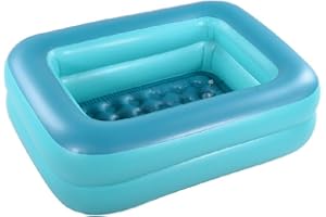 Inflatable Kiddie Pool, 45" Green Kids Swimming Pool Summer Water Fun Pool with Inflatable Soft Floor