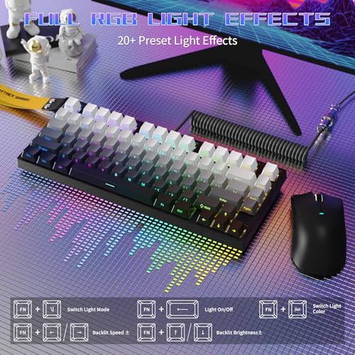 ATTACK SHARK R82 Wired 75% Gaming Keyboard Magnetic Switch + C01ULTRA LED Cable Ultra Precision 0.005mm RT RGB QWERTY Sound Absorption (Moonlit Night)
