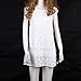 SUNNOW Women's Round Neck Sleeveless Hollow Lace Splicing Mini T-Shirt Dress (Asian L/US(8), White)